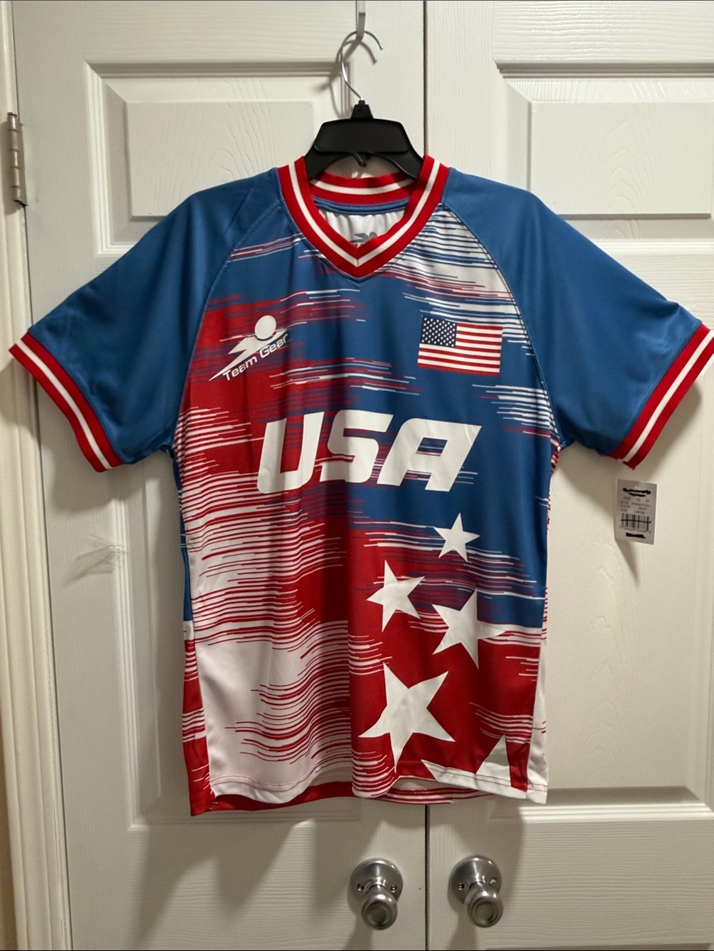 USA Red & Blue Men's Jersey - Athletic Shirt